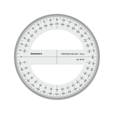 Isomars Technical Set Squares, Protractor,12 Inch Scale - Sides Beveled - Isomars