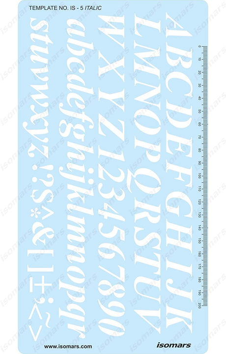 Italic Letters Drawing Template IS5 - Isomars