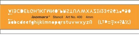 Lettering Guide Drawing Template 4mm - Isomars