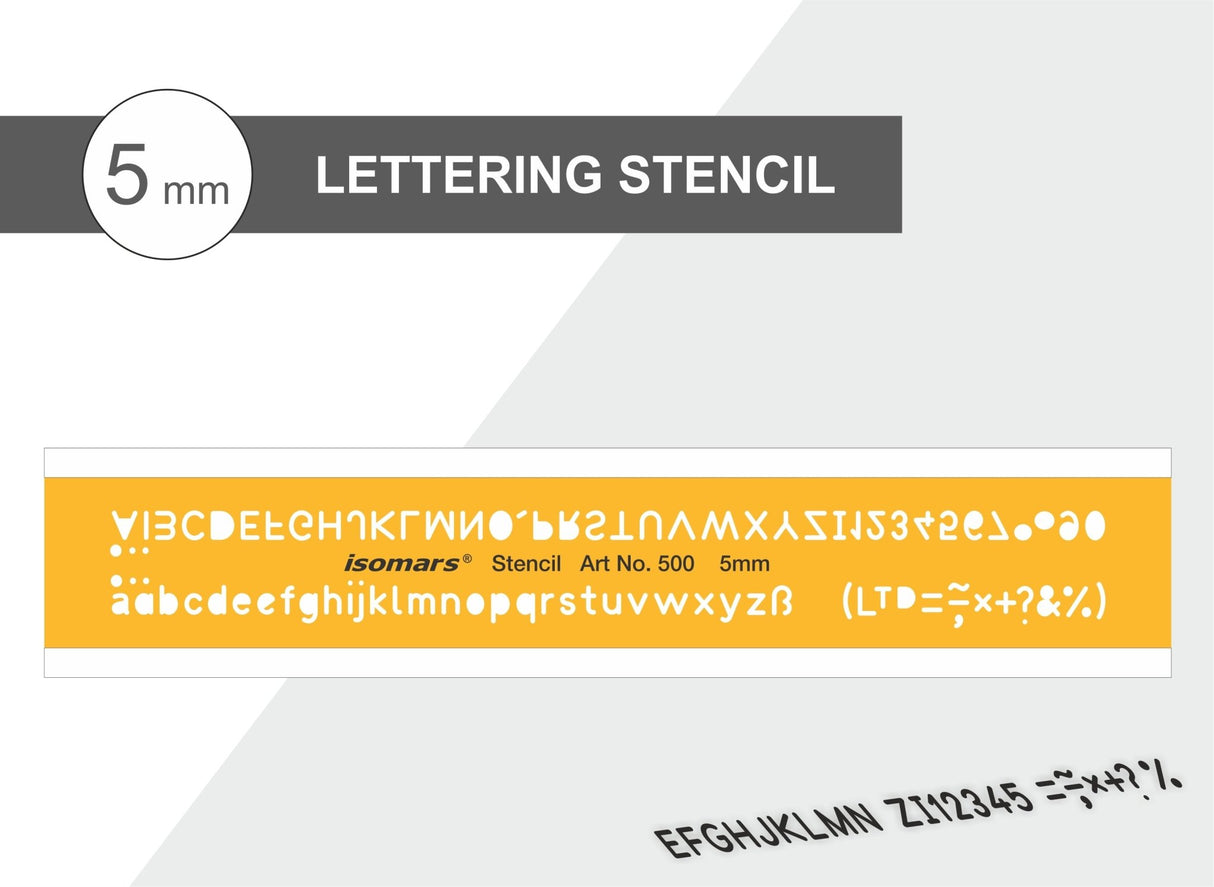 Lettering Guide Drawing Template 5mm - Isomars