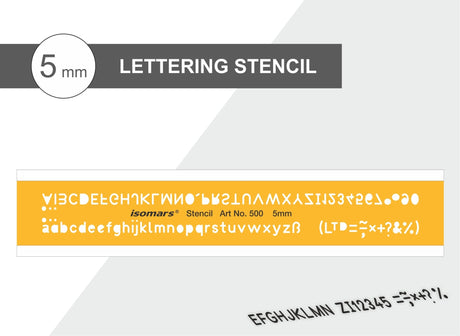 Lettering Guide Drawing Template 5mm - Isomars