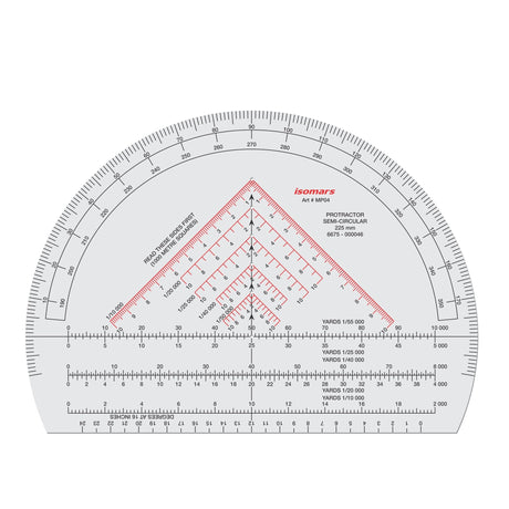 Military/Mils Protractor 9" - Isomars