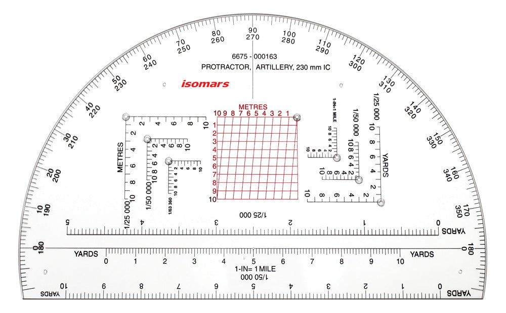 Military/Mils Protractor - 9" - Isomars