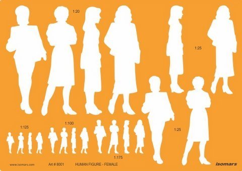 Multi-Scale Female Figure Drawing Template - Isomars