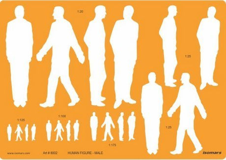 Multi-Scale Male Figure Drawing Template - Isomars