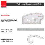 Multipurpose Curve, Gridding Scale & Armhole Curve with Marking Combo (Clear) - Isomars