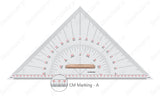 Nautical Set Square 10 Inch with Protractor | Acrylic Drafting Triangle Tool for Marine Navigation, Architecture & Engineering Drawing - Isomars