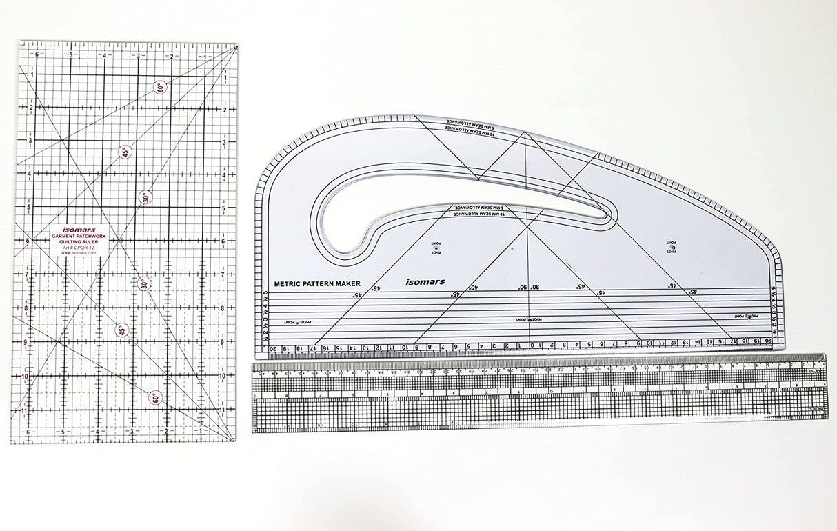 Pattern Maker, Gridding Ruler & Garment Ruler Combo - Isomars