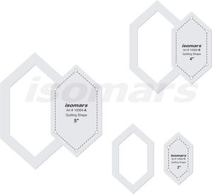 Isomars Hexagon Quilting Patchwork Shape Scale Template Set of 3 Pcs