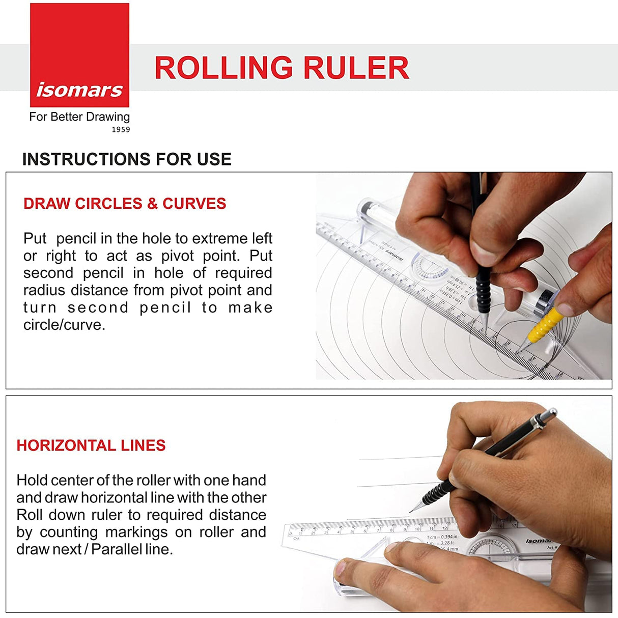 Rolling Ruler & Spencerian Ruler Combo - Isomars