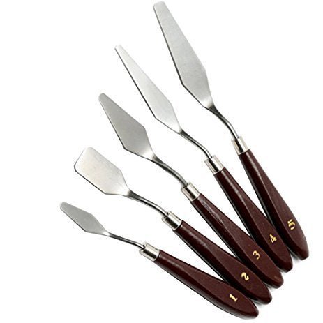 Round Paint Brush (Set of 7) with Painting Knives - Isomars