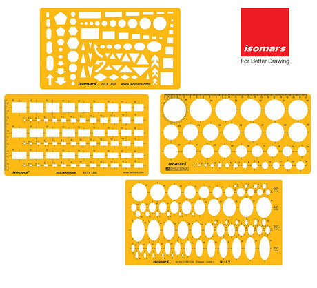 Technical Drawing Templates (Set of 4) - Isomars