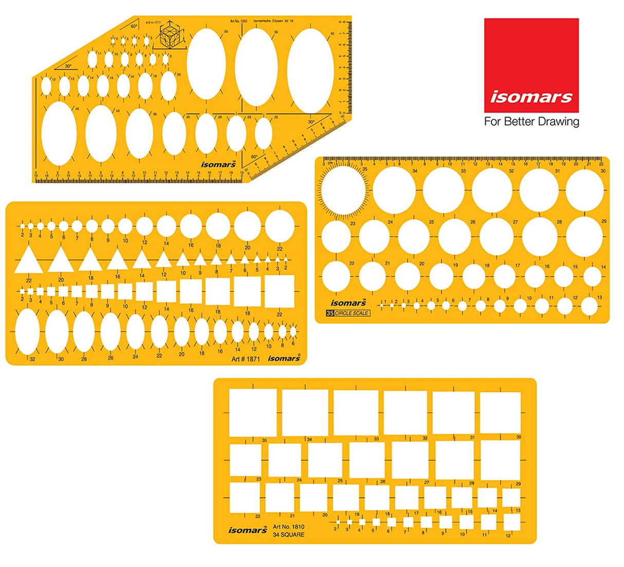 Technical Drawing Templates (Set of 4) - Isomars