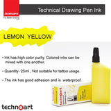 Technoart Technical Drawing Pen Ink- Yellow and Lemon Yellow Combo - Isomars