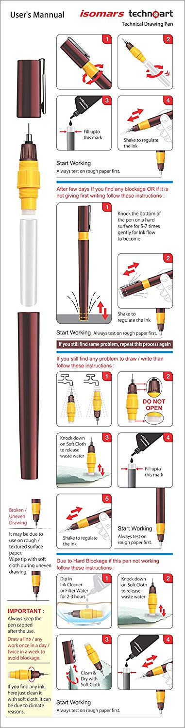 Technoart Technical Drawing Pens (Set 0f 8) - Isomars